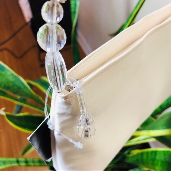 Nina || Ivory clear Beads Handbag Purse - Picture 2 of 5